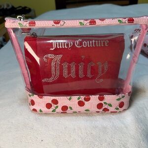 Juicy Couture Pink Cherry Clear Pouch Set